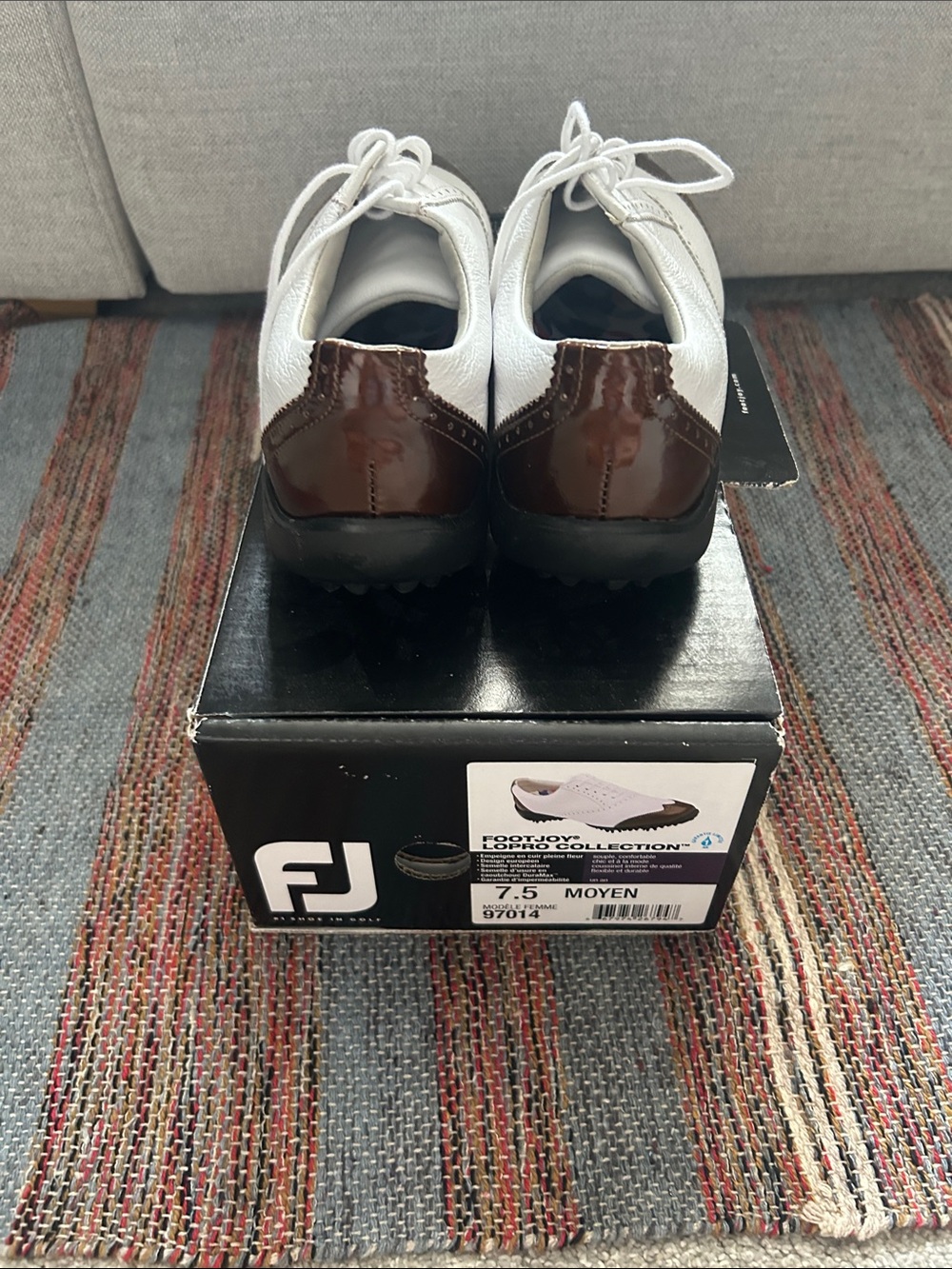 NEW FootJoy White and Brown Wingtip Golf Oxfords - Picture 5 of 6